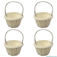 jenniferagg.my Set of 4 Miniature Handwoven Baskets Ornament for Bedroom Charm and  Giving