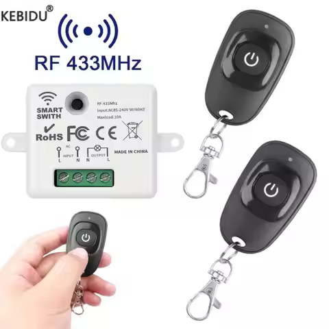 433Mhz Universal Wireless Remote Control Switch 10A 220V 1CH Relay Receiver Module RF EV1527 Learnin