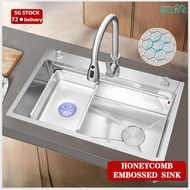 SUS 304 stainless steel sink/thickened kitchen honeycomb embossed sink