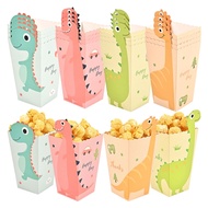 CH 12pcs Movie Night Popcorn Boxes for Party Paper Popcorn Buckets Cartoon Dinosaur Popcorn Bags Con