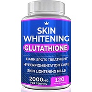 Glutathione Whitening Pills - 120 Capsules 2000mg Glutathione - Effective Skin Lightening Supplement
