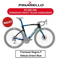 Pinarello Dogma F Nebula Green Blue Size 51.5 / Frameset Sepeda Pinarello Termasuk Talon Handlebar