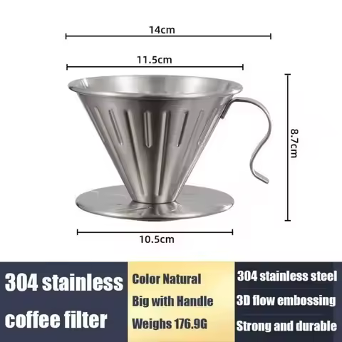 New V01 V02 Coffee Dripper Barista Pour Over Hand Brewed Drip Coffee Filter Cup Coffee Filter Stainl
