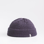 K025 手工編織超短圓頂毛帽水兵帽 - 紫