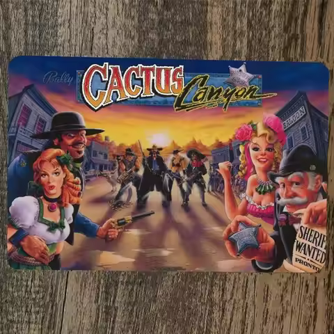Cactus Canyon Arcade Metal Wall Video Game Sign