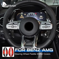 For Mercedes Benz AMG C63 E63 C43 A45 G63 W205 W213 Accessories Carbon Fiber Car Steering Wheel Padd