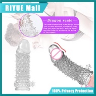 ❇Crystal G spot Spike 7 inch Extender Penis Sleeve with Spike and Bolitas for Men Big Dick Head Dott