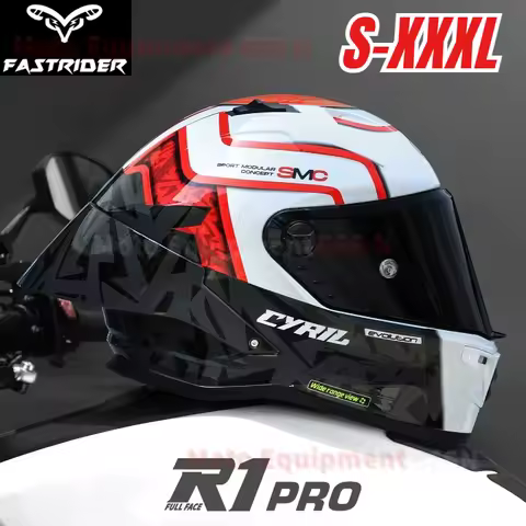 CYRIL R1 Pro Cruise Motorcycle Full Helmet Large Rear Spoiler Double Lens ECE DOT Certification Capa