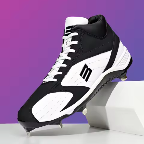 2025 New Men Baseball Shoes Non Slip Spiked Baseball Sneakers High Top Softball Training Shoes Comfo