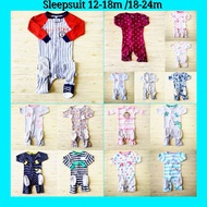 Sleepsuit Baju Baby 12-18m, 18-24m 24-32m, 2years,3 years, 4years, 5years Original Bundle/Preloved