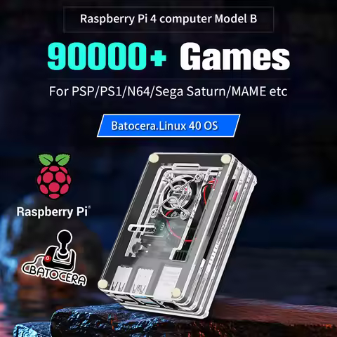 Batocera 40 OS Retro Game Console Raspberry Pi 4 Computer Model B for PS1/N64/PSP/Sega Saturn/MAME/N