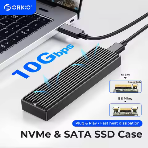 ORICO M2 SSD Case NVMe USB Type C Gen2 10Gbps PCIe SSD Case M2 SATA NGFF 5Gbps M.2 NVME Enclosure Di