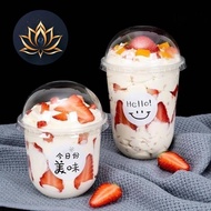 NEW [ 100pcs ] 95mm Plastic Milk Tea Y/U Cup (12oz, 16oz, 22oz) ' With Flat/Dome/Strapless Lids