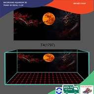 3d Glue Decal Painting, Aquarium Fish Tank Sticker, Arowana Fish Tank (Back Sticker Painting)