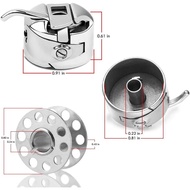 2 Pieces Domestic Sewing Machine Bobbin Cases, 10 Pieces Metal Sewing Machine Bobbins, for Embroider