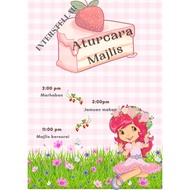 Kad Jemputan Digital Aqiqah (Video/ E-Card) Strawberry Shortcake