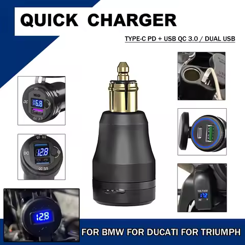 For Tiger 800 900 1200 Motorcycle Quick Charger For BMW R1250GS F850 F750 F650 GS G650 K1600B K1300G