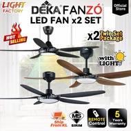 [TWIN PACK] DEKA F5DC LED PRO | DDC21LED | FANZO TURBO LED | CHAMPION LED 56" 5 Blades Ceiling Fan w