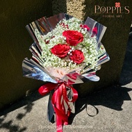 Fresh Premium 3 Red Roses Bouquet (meaning of 3 red roses is I Love You, is only in KLANG VALLEY are