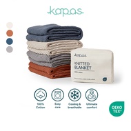 Kapas Living | 100% Cotton Chunky Knitted Blanket | Textured Blanket