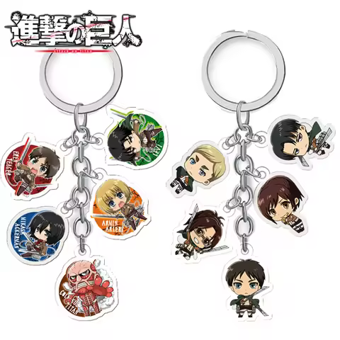 Attack on Titan Figures Creative Anime Keychain Double Sided Attack on Titan Anime Peripheral 1 Set 