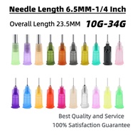 10pcs 6.5mm 1/4-inch 10G-34G Stainless Steel Screw Thread Dispensing Needle,Glue Injection Needle,Pl