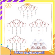 【W】Baptism Favors for Girls Include 25 Pcs Pink Baptism Rosary Baby Rosary Mini Rosary 25 Pcs Organz