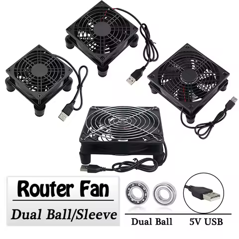 Gdstime 5V USB Cooler 140MM 120MM 92MM Fan USB Base TV Box Cooling Fan 12025 Router Fan W/Controller