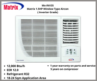 Mx-INV35 Matrix 1.5HP Window Type Aircon ( DC Inverter)