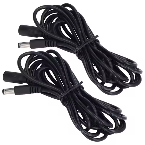 2 Pcs 9.8FT Solar Extension Cable 5.5x2.1mm Female To Male Extension Wire 2A Current Max 24 AWG DC C