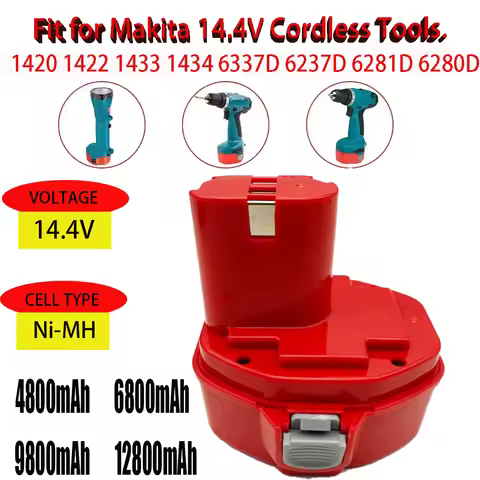 100% Original 14.4V 12800mAh NI-CD Power Tool Battery for MAKITA 14.4V Battery for Makita PA14,1422,