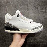 Ready Stock Supply Air Jordan AJ3 Retro White Cement Pure Original Product Original Cardboard Last D