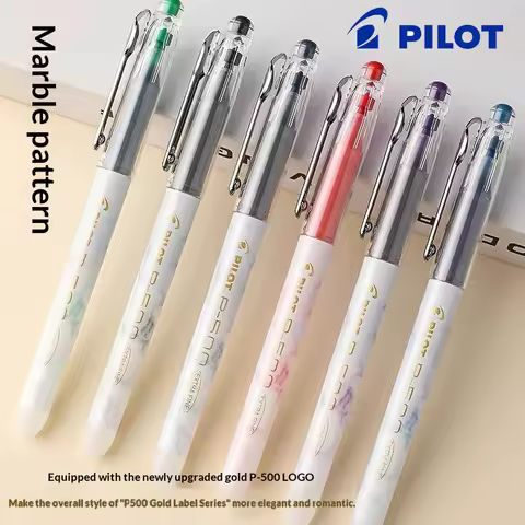Pilot P500 Gel Pens,Marble Design 0.5mm Rollerball Pens in Black/Red/Blue Smooth Writing,Ergonomic G