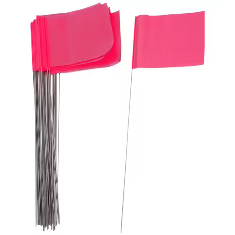 50pcs Lawn Marking Flags Outdoor Garden Yard Flags For Small Garden Irrigation Land Markers Reusable