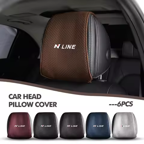 Universal Ice Silk Car Pillowcase Front Seat Headrest Dust Cover For Hyundai N LINE i30 i20 Sonata A