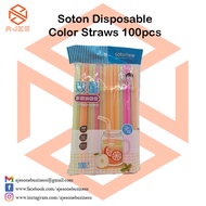 Termurah SOTON Disposable Color Straws (100pcs)
