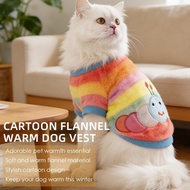 Cartoon Puppy Flannel Warm Cat Dog Teddy Clothes Dog Pet Vest Supplies B2k3