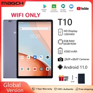 4/64GB 🔥แท็บเล็ต MAGCH  รุ่นอัพเกรด T10 ของแท้ tablet Android 11 10.1 นิ้ว IPS แท็บเล็ต 6580mAh แบตเตอรี่ WiFi Only 1.8Ghz Quad-Core Processor 8MP ด้านหลังกล้อง Zoom/Google classroom