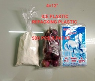 4×12" Plastic Bag, Ice Plastic ,Repacking Plastic Bag ,5 packs-500 pcs
