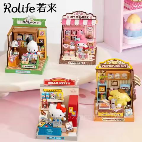 Rolife Sanrio Cute Shop DIY Building Block Selling Store Miniature My Melody Puzzle Assembling Child