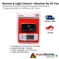 AC CEILING FAN REMOTE CONTROL SET Compatible DC AC FAN REMOTE CONTROL RECEIVER WITH LIGHT CONTROL