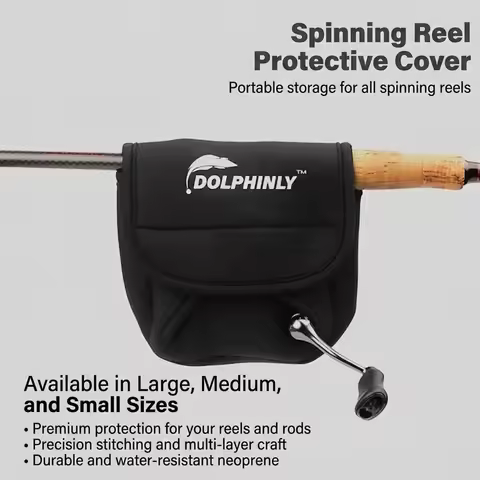 Shockproof Neoprene Spinning Reel Cover, Double Handle Fishing Reel Bag Case for Shimano Stella, Van