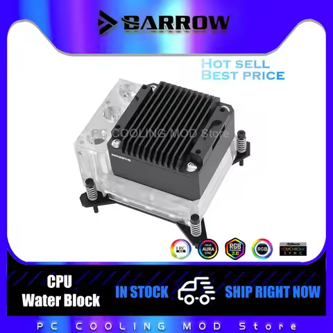 Barrow CPU Water Block Combo kit + 17W PWM Pump For INTEL,AMD AM3 AM4,X99 X299 Platforms, Integrated