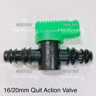 stopcock Quick action valve 16mm to 16mm 20mm to 20mm  irrigation watering sistem fertigasi