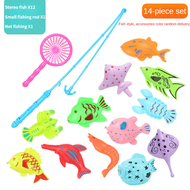 LYZRC Childrens Fishing Toy Pool Set Night Market Floor Stand Fishing Fish Inflatable Childrens Indo