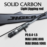 Light jigging rod PE0.4-1.5 Baitcasting Rod for Jigging Solid Carbon Jigging Rod