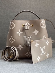Tas LV Louis Vuitton Neonoe MM Bicolor empreinte empre Creme Asli Ori