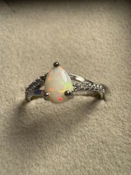 白歐泊 白蛋白石S925純銀戒指 White Opal S925  silver ring,rings,earring,earrings,necklaces,bracelet,bracelets,pe