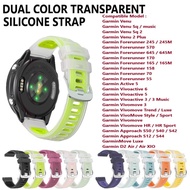 Transparent Silicone Strap - Garmin Venu SQ 2 Plus Vivoactive 6 5 Forerunner 645 570 170 245 165 70 