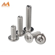 M2 M2.5 M3 M4 M5 304 Stainless Steel Phillips Round Head Screw Button Head Screws with Collar Cross Recessed Machine Screw Phillips Head Metric Bolts Length 3mm-40mm